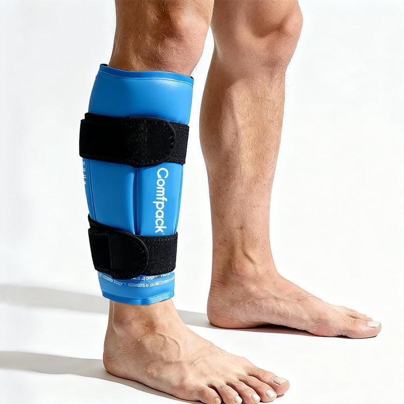 Reusable Leg Ice Pack Wrap for Calf & Shin Splint Relief - 360° Full Coverage Hot & Cold Therapy Compression Sleeve, FSA Eligible Ice Pack for Knee, Elbow and Arm Swelling - BeesActive Australia