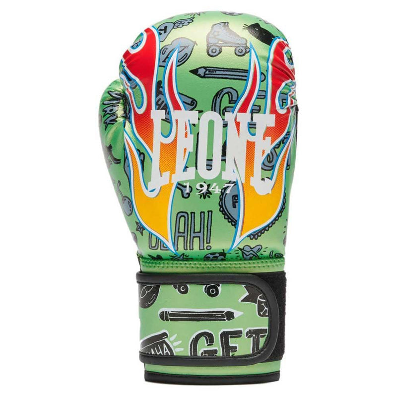 Leone 1947, Flames Boxing Gloves 06oz. GN407J green 6OZ