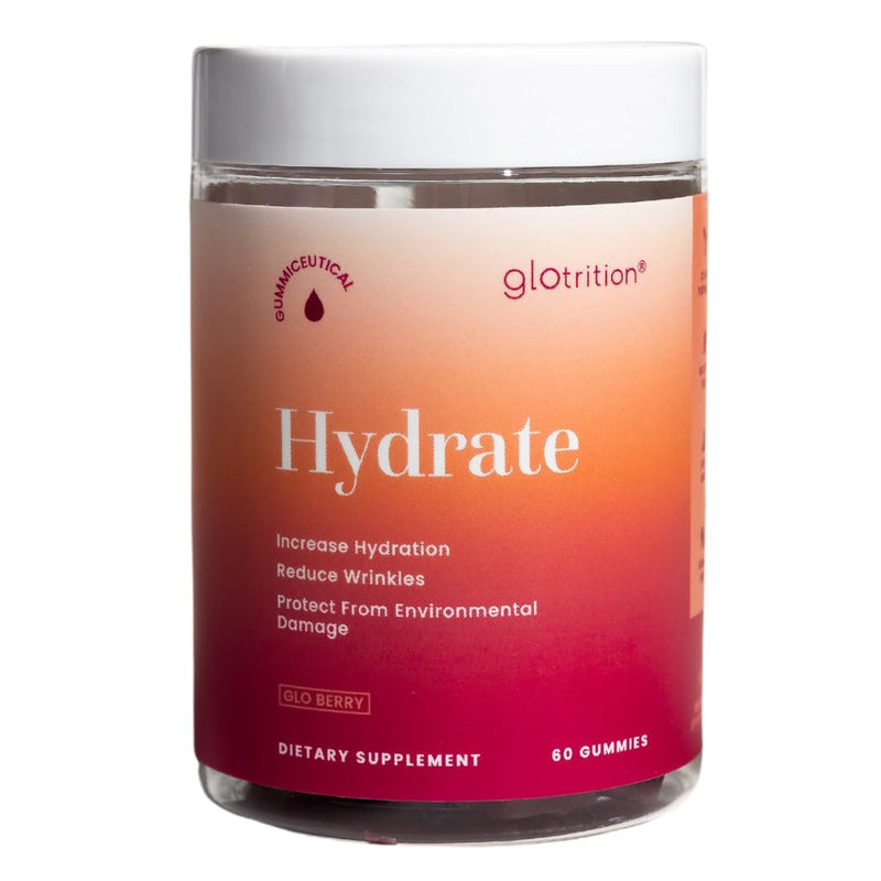 Glotrition Hydrate | Hair Vitamin Gummies for Hair Growth | Stronger, Thicker Hair | Supports Healthy Hair & Skin | 60 Gummies - BeesActive Australia
