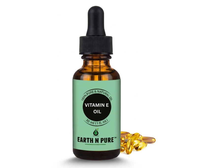 Earth N Pure Vitamin E Oil Therapeutic Grade for Skin, Hair and Nails with Glass Dropper 30 ml 1.06 Fl Oz (Pack of 1)