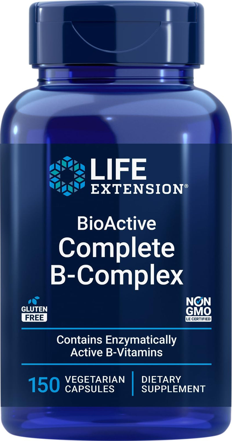Life Extension BioActive Complete B-Complex, 150 Vegetarian Capsules 150 Count (Pack of 1)