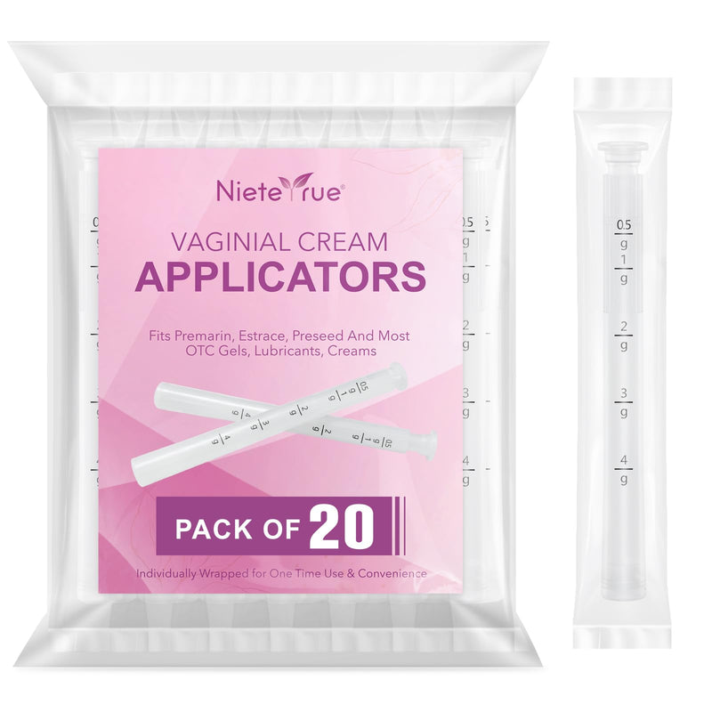 Updated Disposable Vaginial Cream Applicators (20 Packs) Dosage Markings Hygienic Individually Wrapped Fit to Most Lub-ric-ants, Cream, or Gels, Feminine Care Vaginial Applicators 20-pack - BeesActive Australia