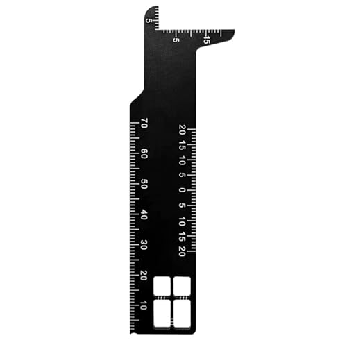 Professional Dental Precision Measuring Ruler, Black Stainless Steel Endodontic Scale Tool Instrument, Small Handheld Metric Scaling Measurements for Accurate Dental Assessment Care