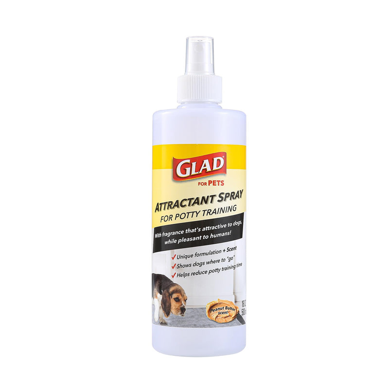 Glad for Pets Attractant Spray for Potty Training Dogs & Puppies, Peanut Butter Scent, 16oz - Effective Dog Potty Training Spray, Indoor or Outdoor Dog Potty Training Aid, 16oz Bottle 16 Fl Oz (Pack of 1) - BeesActive Australia