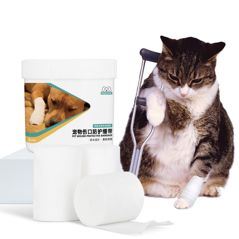 Bandages Protective Covers for Dogs Cats & Other Pets Wound Care, Self-Adhesive Pet Bandage, Disposable, Breathable, Water Resistant Dog Leg Bandages (1 can in 3 Rolls) - BeesActive Australia