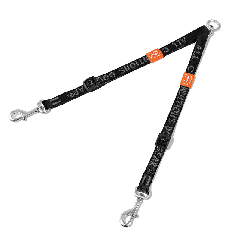 HOWGO Double Dog Leash, No Tangle 360°Swivel Dual Dog Leash, Adjustable Dual Padded Handles, Double Clip Dog Leash Coupler, Leash Splitter for Large and Medium Dogs (Black, 4/5'' x 0.9 FT) Black w/o Handle (30-150 lbs) - BeesActive Australia