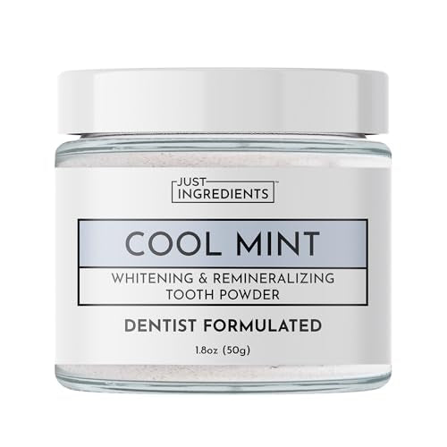 JUST INGREDIENTS Remineralizing Tooth Powder - Fluoride-Free - 1 oz WHITENING 1 Ounce (Pack of 1)