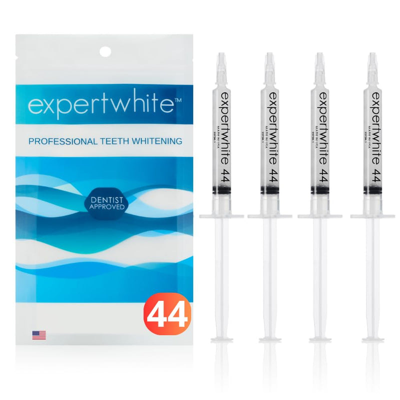 Ultra+ 44% Teeth Whitening Gel Refills for Trays. Carbamide Peroxide Strongest Dental Tooth Bleaching Syringe for Brite Teeth Smile (4 gels, 3cc Each, 15 Minutes). Gels only. No Trays. - BeesActive Australia