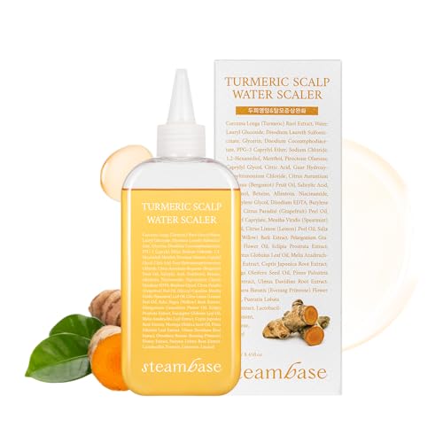 STEAMBASE Turmeric Scalp Water Scaler | Scalp Exfoliator for Itchy Dry Scalp, Thinning Hair, Buildup Remover, Treatment for Excess Sebum Oily Greasy Hair | Korean Hair Care Products, 8.45 fl oz Turmeric Scalp Water Scaler, 8.45 fl oz