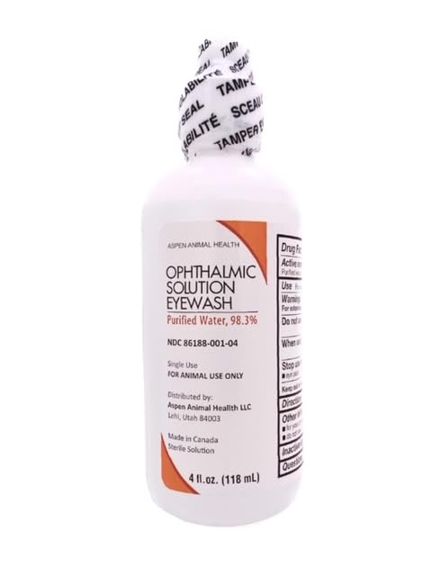 Dog Eye Wash – Sterile Pet Eye Cleaner for Dogs & Cats – Soothes Irritation, Removes Debris & Tear Stains – Gentle Ophthalmic Solution – 4 fl oz