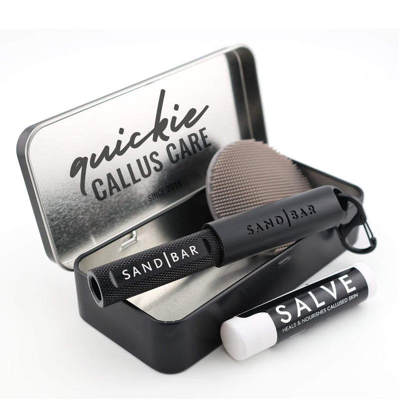 SandBar Callus Removal, Hand Callus Remover Salve Balm Stick for Working Hands, Lightweight Dead Skin Remover Tool Grit Surface, Knurled Handle, Magnetic Cap Hand File 4" - Black - BeesActive Australia