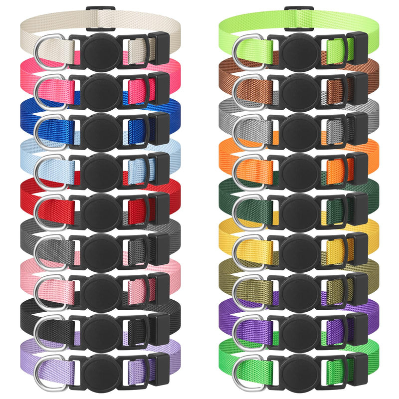 18 Pcs Breakaway Pet Collars,Safety Buckle for Puppy Collars and Kitten Collar,Nylon,Mixed Colors,Adjustable,Ideal for Girl Boy Pet Supplies,Stuff,Accessories(M) M(9''-12'') - BeesActive Australia
