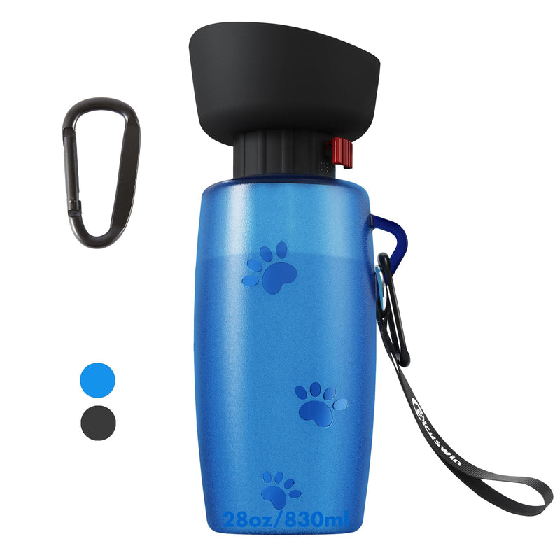 Dog Water Bottle Portable, 28oz Dog Travel Water Bottles, Patented, Leak-proof Pet Water Dispenser for Outdoor Walking, Hiking, Food Grade Silicone, Klein Blue - BeesActive Australia