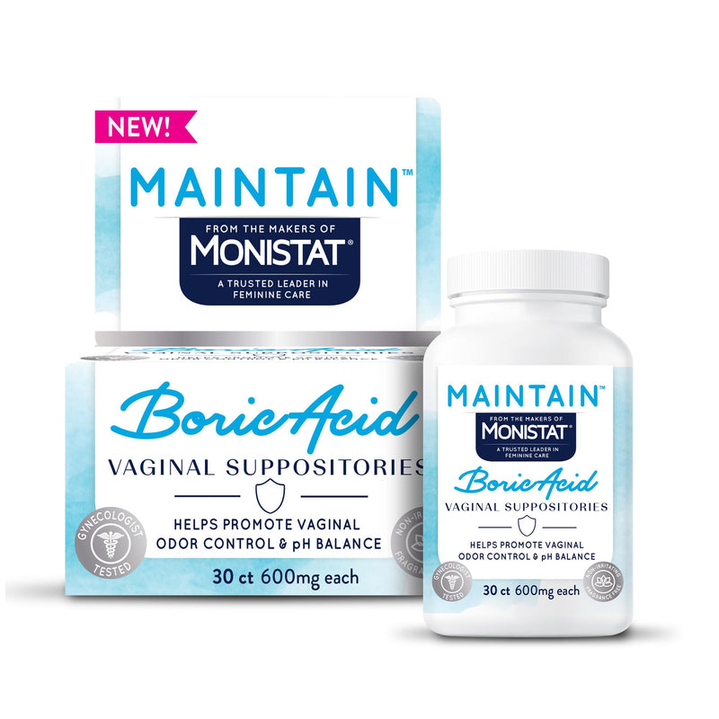 from The Makers of Monistat, Maintain Boric Acid Suppositories for Women, 600 Mg of Boric Acid, 30 Ct, 1 Pack - BeesActive Australia