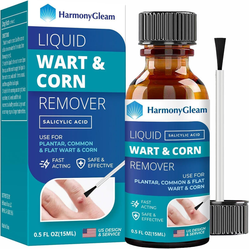 Wart Remover: Liquid Salicylic Acid Wart Corn Remover for Feet Extra Strength - Wart Corn Remover Freeze Off for Plantar, Common and Flat Wart Removal - 15ml (Brown2) - BeesActive Australia