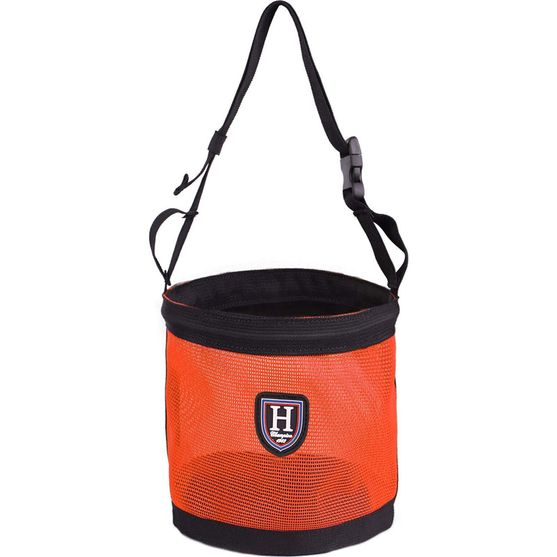 Harrison Howard Horse Muzzle Feed Bag Nylon Mesh Grain Feed Bag with Adjustable Strap Orange Large L - BeesActive Australia