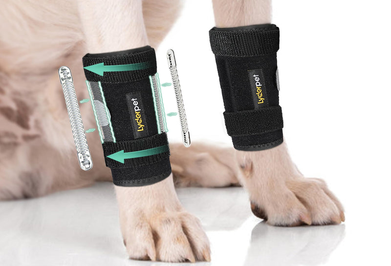 Dog Brace Front Leg Wrist Support, Canine Dog Carpal Brace Splint, Prevents Injuries and Sprains, Protects Carpus Joint Wounds Heals, Helps with Loss of Stability Caused by Arthritis L/XL (Pair)