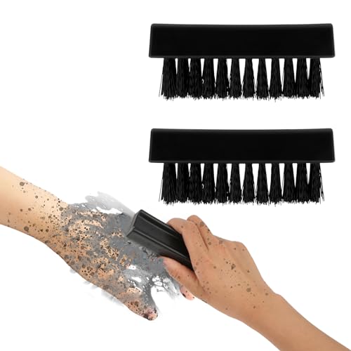 Amabro 2 PCS Hand Nail Brushes, Fingernail Scrubber Brush for Cleaning Hand Toes Black Stiff Bristle Scrub Brush Cleaner for Men Women Mechanics Gardeners Scrubbing Fingers Foot