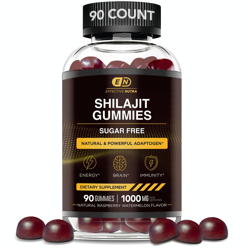 Shilajit Gummies 1000mg | Pure Shilajit Resin for Energy, Brain & Immunity | Supplement for Men & Women | Sugar-Free, Vegan, Gluten-Free | Natural Berry Flavor, Made in USA (90ct) - BeesActive Australia