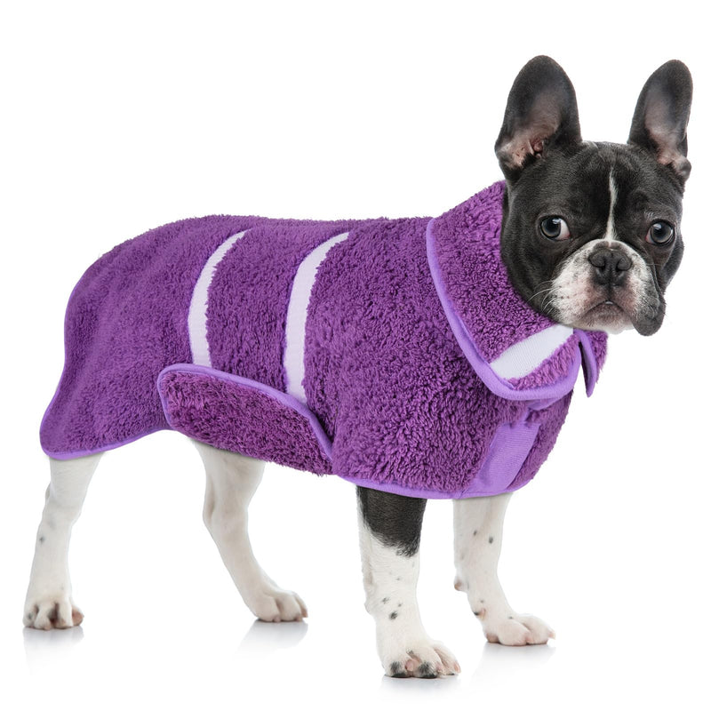 Dog Bathrobe Super Absorbent Dog Towels for Drying Dogs Large Quick Drying Dog Robes for After Bath Soft Dog Drying Towel Adjustable Dog Drying Coat to Keep Dog Warm(S-XXL) Medium Purple - BeesActive Australia