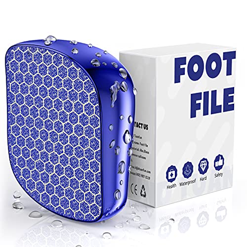 Foot File, Nano Glass Callus Remover, Portable Professional Foot Beauty Care Tool, can be Used for Wet/Dry Cracked feet, Painless Foot File for Dead Skin, Foot calluses, and Foot cuticles - Blue