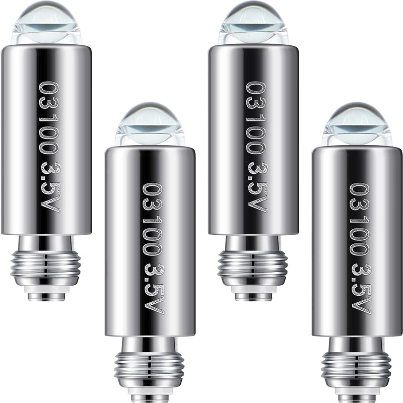 Funtery 4 Pcs Halogen Replacement Bulbs Compatible with Welch Allyn, 3.5v Lamp Type 03100-u Otoscope Lamp