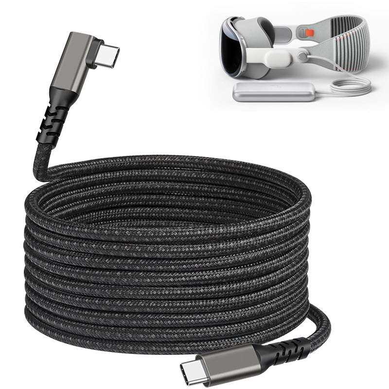 Link Cable 10 FT for Apple Vision Pro, USB-C to USB-C, PD 3.0 100W Fast Charging Cord for Vision Pro, 90° Angled Connector, High-Speed PC Data Transfer, Premium Apple Vision Pro Accessories - BeesActive Australia
