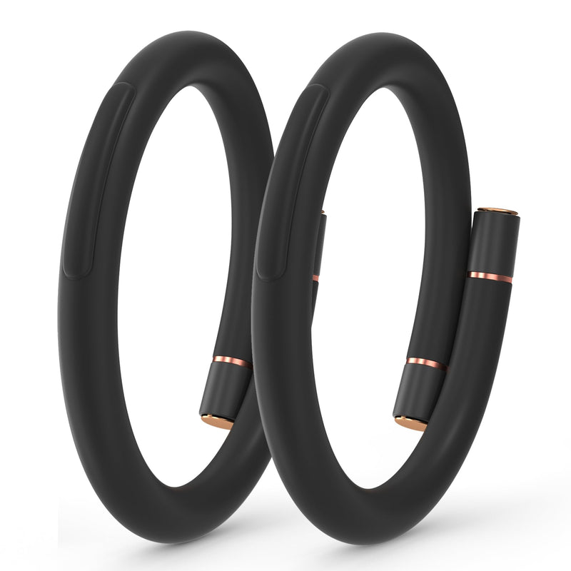 2 Pack Mosquito Repellent Bracelets, Insect & Pest Repellent Wristbands for Adults and Kids, DEET Free, Mosquito Repellent Bands Outdoor Patio (16 Replacement Cores - Black) - BeesActive Australia