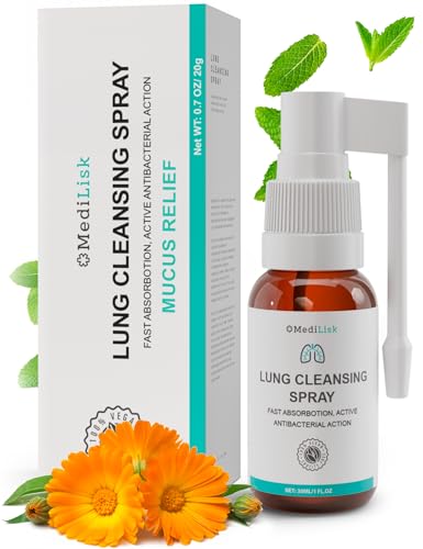 Lung Support Spray for Clear Breathing – Herbal Respiratory Spray with Eucalyptus, Peppermint & Licorice Root – Soothing Throat & Airway Support – Non-Steroidal, Gentle Formula – 1 Fl Oz (Pack of 1)