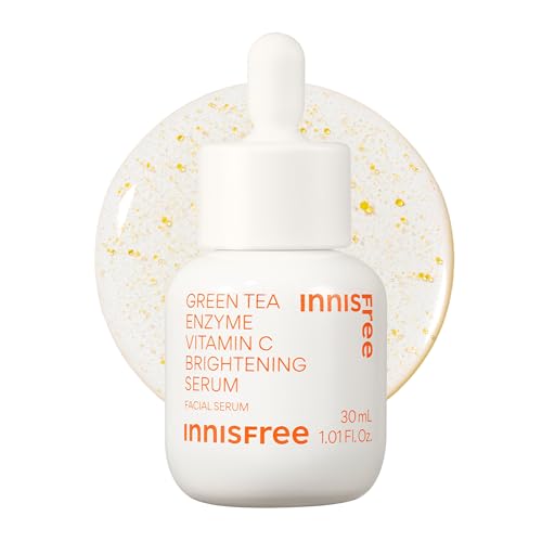 Innisfree Green Tea Enzyme Vitamin C Serum for Brightening Dark Spot Correction, Korean Face Serum for Radiant Glow 1.01 fl .oz. / 30ml: Full Size
