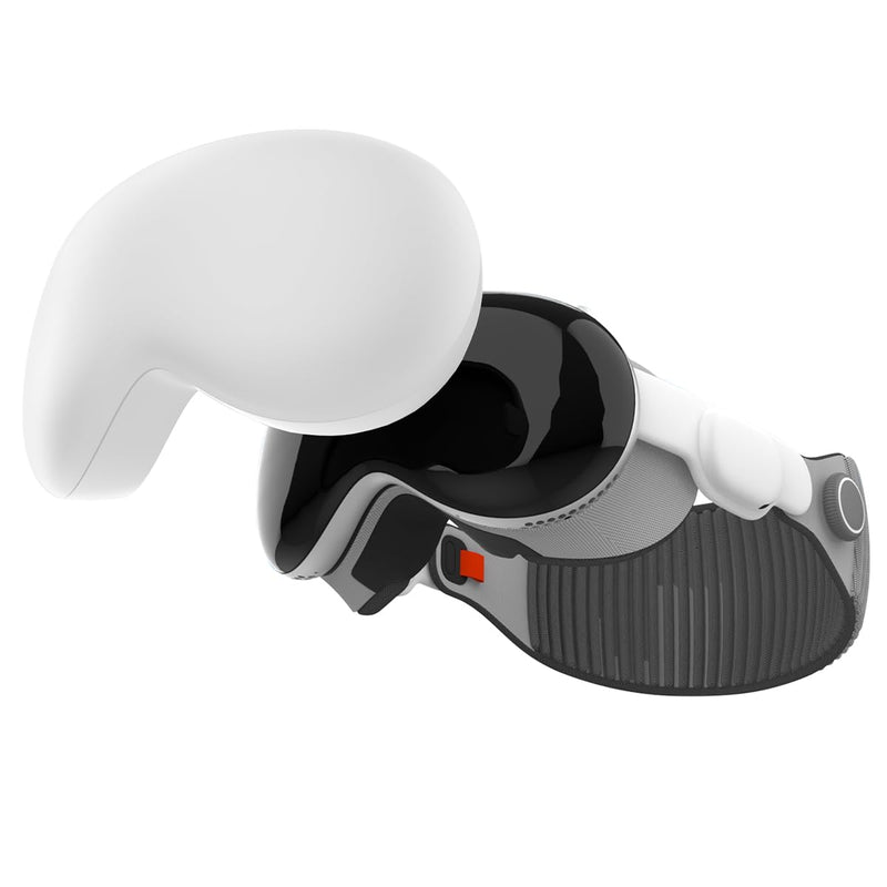 Case Cover for Apple Vision Pro: GEEKERA Impact-Resistant Soft Silicone Protector with Anti-Fingerprint and Non-Slip, Compatible with Apple Vision Pro VR Headset 2024 Accessories White - BeesActive Australia