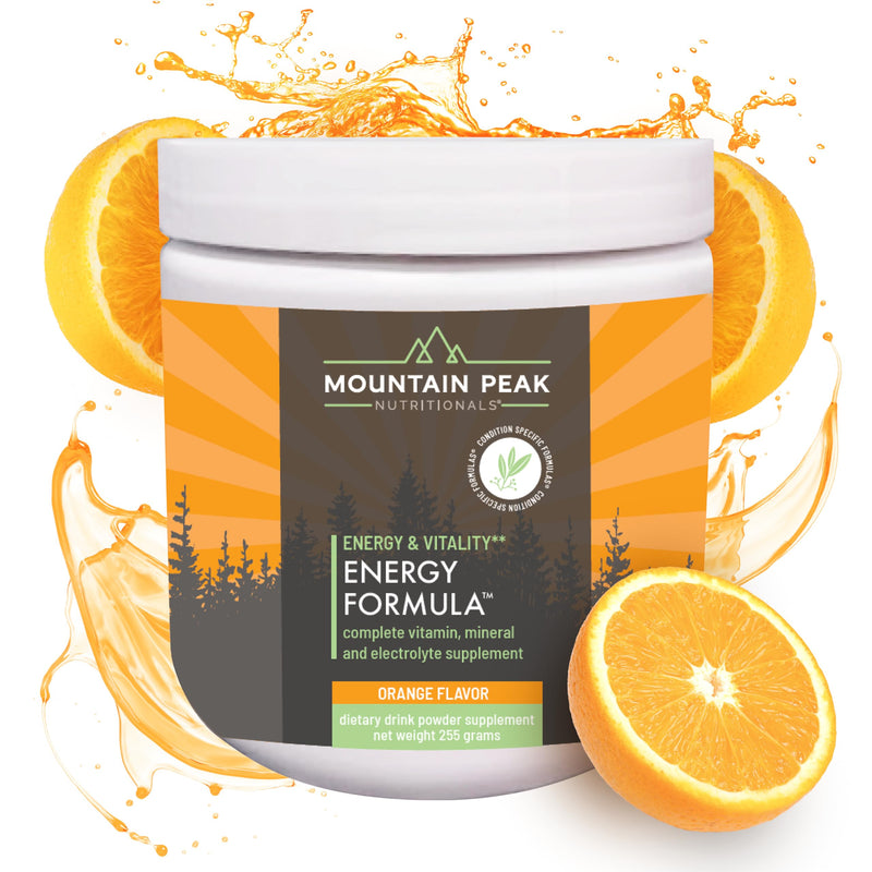 Mountain Peak Nutritionals Energy Formula Multi-Mineral Powder Orange 255g | All-in-One Complete Nutrition with Vitamins, Minerals & Electrolytes; for Men & Women; Orange Flavor; 30 Servings, 255g 8.99 Ounce (Pack of 1)
