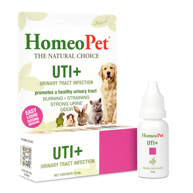 HomeoPet UTI+ Urinary Tract Relief, Safe and Natural Dog and Cat UTI Supplement, 15 Milliliters - BeesActive Australia