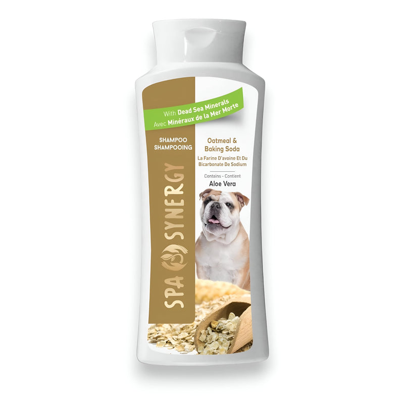 Pet Dog Shampoo Natural Dead Sea Mineral Rich, Aloe Vera & Vitamin-E, Soothing Anti-itching, Deodorizing, Cleansing - Oatmeal & Baking Soda - (1) Bottle 16.5 FL OZ - BeesActive Australia