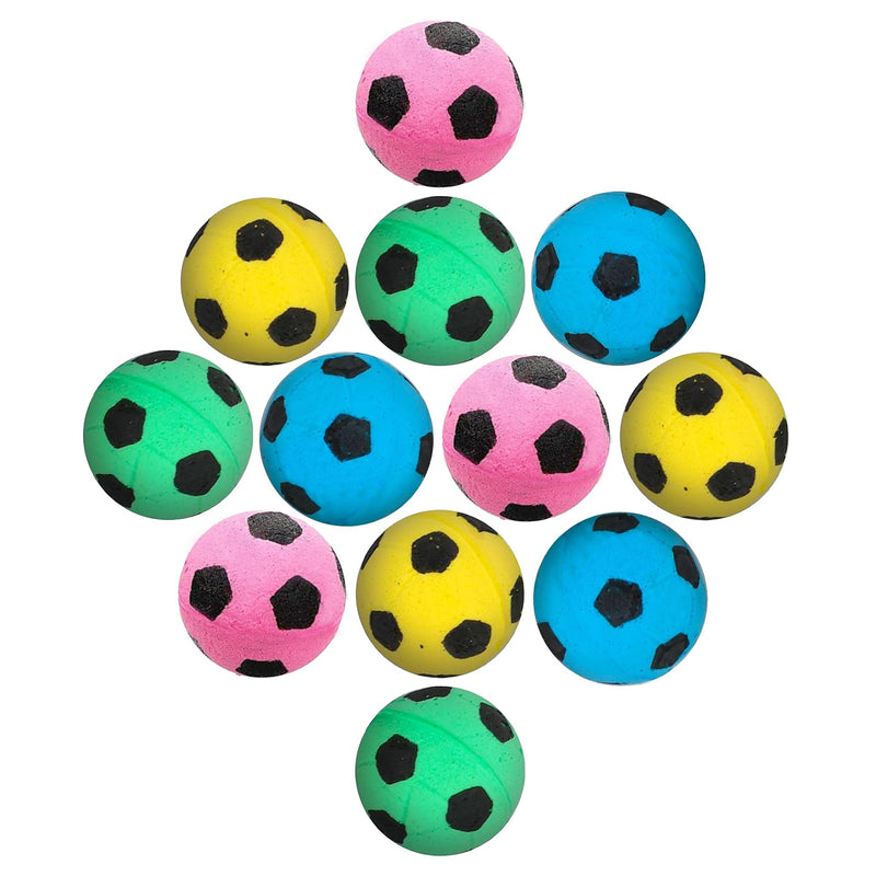 Vila Cat Soccer Balls, Feline Entertainment and Enrichment, Physical, and Mental Workout, Kitty’s Silent Companion, Foam Sponge, Pink, Yellow, Green, Blue, 1.5” -2” (Diameter), 12 Pcs per Pack - BeesActive Australia