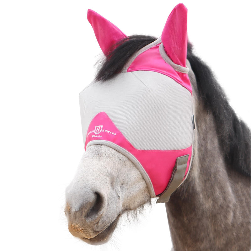 Harrison Howard Half Face Horse Fly Mask UV Protection and Breathable Mask for Equine Use Comfortable Fly Mask for Horses Magenta M Medium - BeesActive Australia