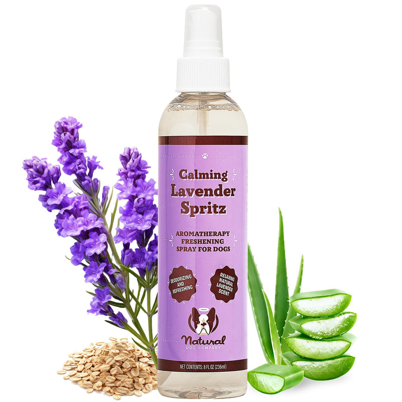 Natural Dog Company Calming Lavender Spritz for Dogs, 8oz – Deodorizing & Moisturizing, Soothes Skin, Conditions Coat, Hypoallergenic, Alcohol-Free, USA Made - BeesActive Australia