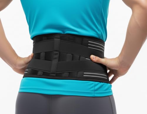 Dr. Arthritis Back Brace for Lower Back Pain Relief with 3D Lumbar Pad, Soft Breathable Mesh Fabric, and 6X Back Support Belt with Alternative Strips for Herniated Disc, Sciatica – X-Large Black