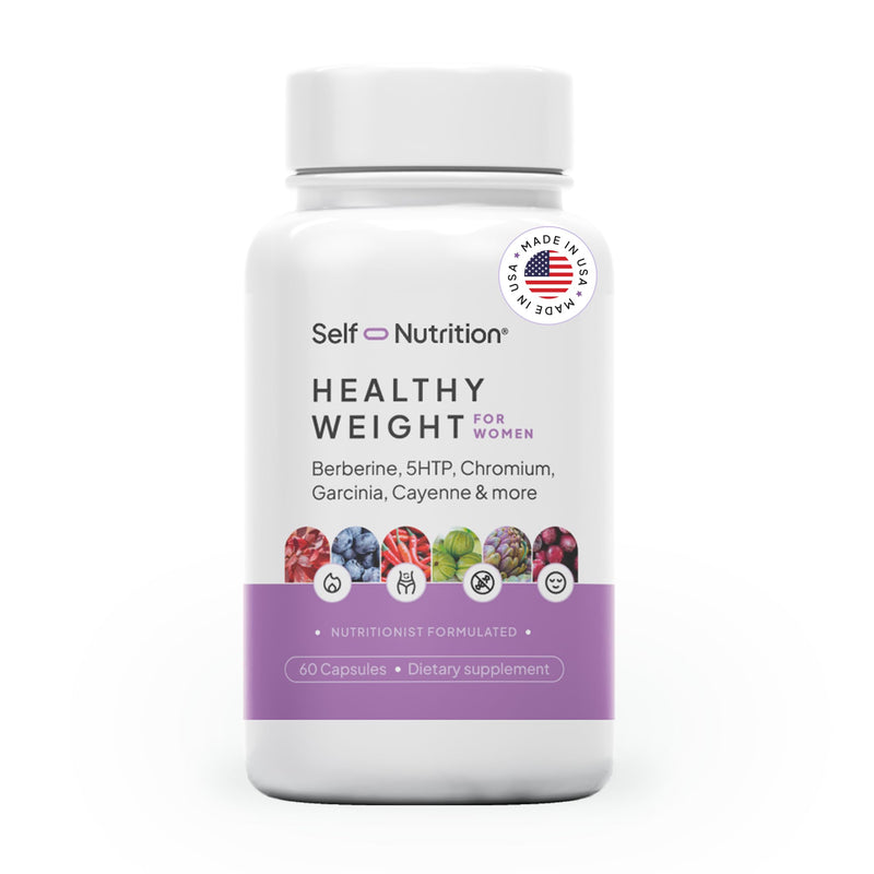 SELF NUTRITION Healthy Weight Loss Supplement for Women - Third-Party Tested - Appetite and Craving Control, Fat Burner, Weight Loss Supplement, Metabolism and Mood Booster - Made in USA, 60 Capsules