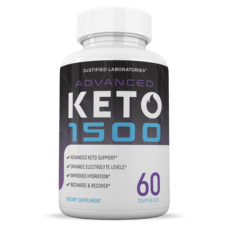 Justified Laboratories Advanced Keto 1500 - Ketogenic Support from Apple Cider Vinegar, Green Tea Leaf, Vitamin C, Vitamin D3 & Extra Virgin Olive Oil - 60 Capsules (30 Servings) 60 Count (Pack of 1)