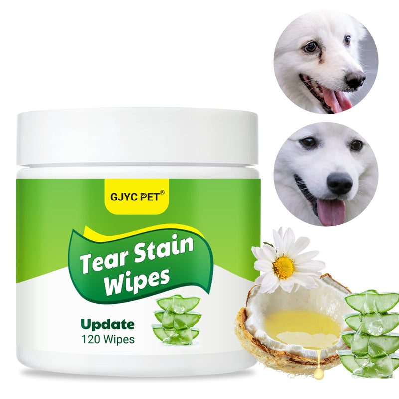Dog Eye Wipes - Tear Stain Remover for Dogs, Gentle Formula for Cats and Dogs, Quick Care for Bright Fur, Thick, Soft and Skin-Friendly, 120pcs 120ct - PawsPlanet Australia