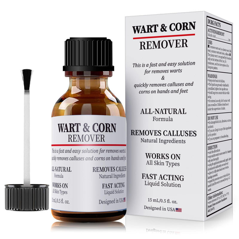 Wart & Corn Remover Liquid, Smoothes Skin Gentle Fast Acting Gel Wart Removal for Plantar Wart Flat Warts and Corns White - BeesActive Australia
