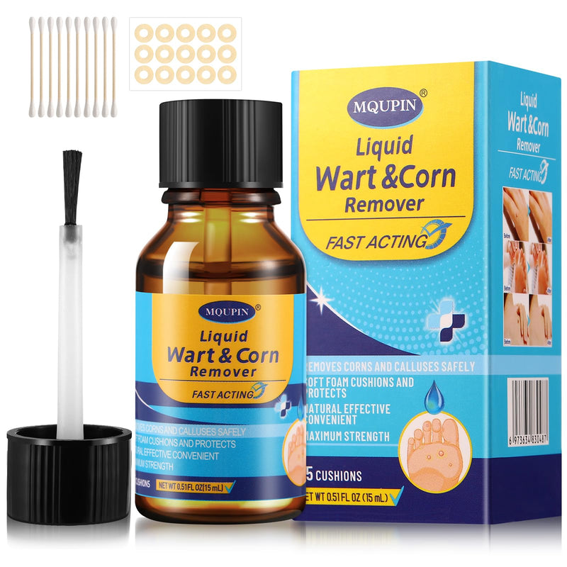 Wart Corn Remover Liquid, Smoothes Skin Gentle Fast Acting Gel Wart Removal for Plantar Wart Flat Warts and Corns (M02) M02 - BeesActive Australia
