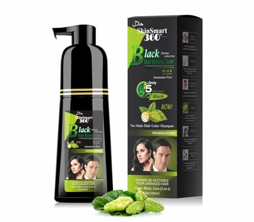 Hair Dye Shampoo, Natural Black, 200 mL