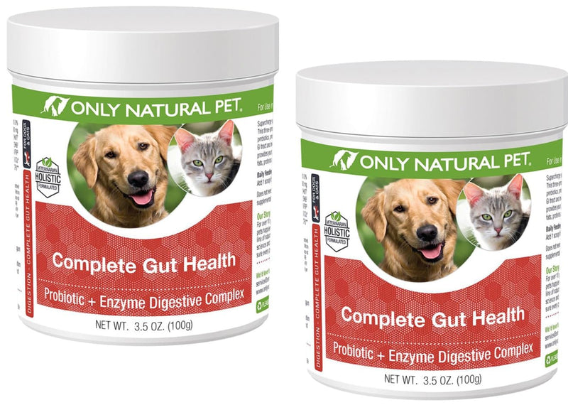 Only Natural Pet Complete Gut Health Complex - Probiotics & Digestive Enzyme Supplement for Dogs & Cats - Promotes Healthy Digestion, Immune System, Nutrient Absorption -3.5oz Powder (Pack of 2) 3.5 oz (Pack of 2) - PawsPlanet Australia