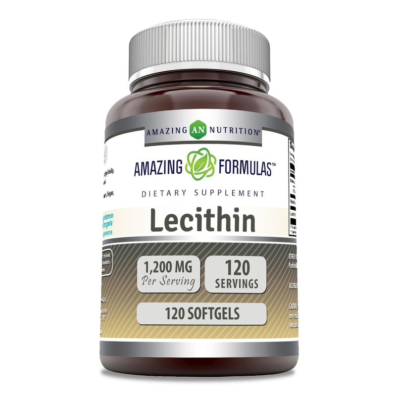 Amazing Formulas Lecithin 1200 mg Softgels Supplement | High Potency | Non-GMO | Gluten Free (1 Pack, 120 Count) 1 Count (Pack of 1) - BeesActive Australia