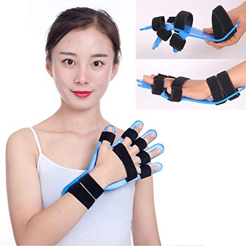 Finger Training Device Finger Orthotics Hand Splint with Wrist and Hand Brace Finger Mobility Hand Splints for Straightening Fingers Finger fingerboard rehabilitation training device (Blue) Blue