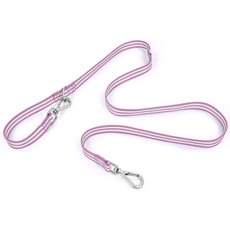 Purple Double Dog Leash, Heavy Duty Long Leash for Dogs Training Easy Puppy Leads for Walking Hands Free Metal Hook Dog Lead (5FT 59IN) S(150CM) purple - BeesActive Australia