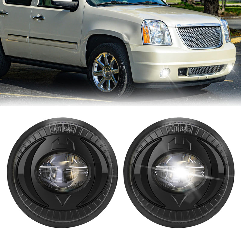 LED Fog Lights Compatible with 2007-2014 Chevy Suburban Tahoe, 2007-2013 Avalanche Camaro, 2015-2016 Colorado Silverado, 2007-2016 GMC Acadia Yukon XL Sierra Denali- Left & Right Side 2007-2017 Silverado Suburban Tahoe-LED