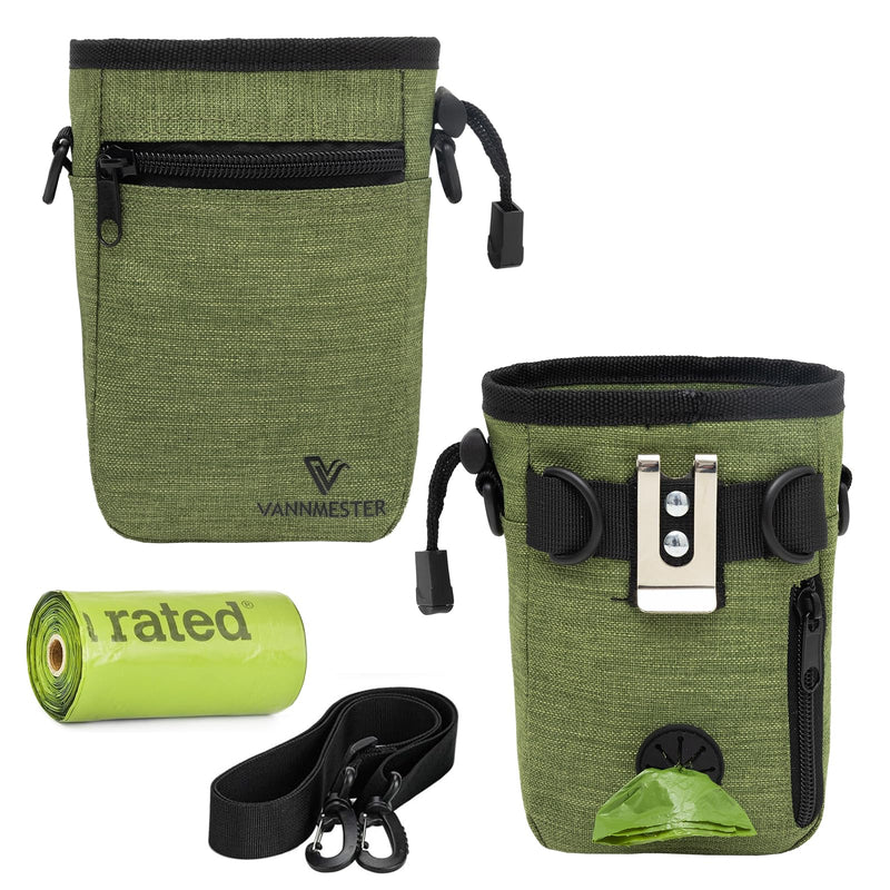 Dog Training Treat Pouch,Hands-Free Dog Treat Bag,Puppy Treat Pouch,Dog Training Bag with Adjustable Belt, Metal Clip-Green Green - BeesActive Australia